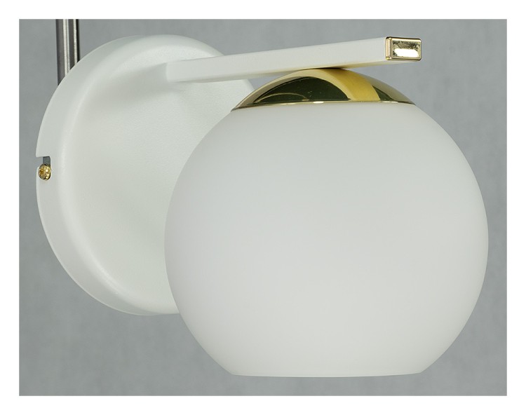 Kinkiet MAREA 1xE27 biały złoty polskiej produkcji Lemir. Lampa ścienna wykonana z wysokiej jakości materiałów.