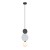 Lampa sufitowa ANDREA w kolorze czarnym, biała kula klosz. Nad nim z filcu jasnoszara i szara dekoracja. Italux Lampa sufitowa ANDREA 1xG9 czarna szara Italux PND-59779B-1M-MLTI.