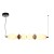 Lampa sufitowa BALOS 23W LED 2840Lm. Lampa wisząca w kolorze czarnym, białe klosze opal kule. Elementy dekoracyjne brązowe ceramiczne.