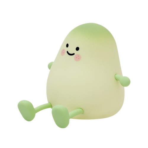 Lampka dziecięca MANGO zielona na stolik nocny. Ładowana przez USB, RGB. Bezpieczna, kolorowa, idealna do pokoju dziecięcego.