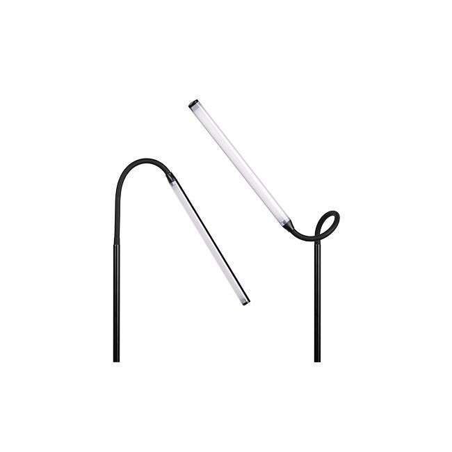 Lampa podłogowa MESO 8W LED 170 cm to nowoczesne oświetlenie z regulacją barwy światła (2700K/4000K/6500K). Czarna, smukła konstrukcja idealnie pasuje do salonu, gabinetu lub biura. Kąt świecenia 120°, strumień świetlny 300 lm, włącznik z przyciskiem
