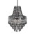Żyrandol GEMMA MLP1587 Milagro to elegancka lampa z chromowaną oprawą i akrylowymi kryształkami w kolorze czarnym i przezroczystym. Średnica 23 cm, wysokość 50 cm. Na 1 żarówkę E27 max 60W. Idealny do salonu, sypialni lub eleganckiego holu.