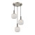 Lampa sufitowa PENZI w kolorze srebrnym z białymi żebrowanymi kloszami Italux PND-31981-3S-SC-WH. Żyrandol kaskada.