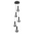 Lampa sufitowa STRELA czarna 5x5W LED dymione klosze kule Italux PND-34378-5S-BK. Żyrandol kaskada w nowoczesnym wydaniu.