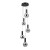 Lampa sufitowa STRELA czarna 5x5W LED dymione klosze kule Italux PND-34378-5S-BK. Żyrandol kaskada w nowoczesnym wydaniu.