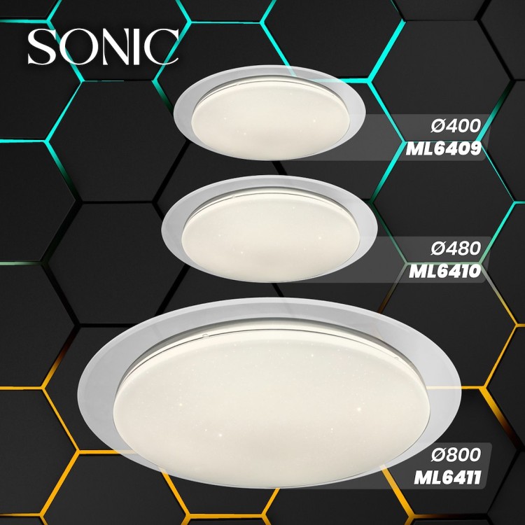 Plafon SONIC ML6409 24W LED 45 cm marki Milagro to nowoczesne oświetlenie z funkcją CCT i pilotem. Generuje aż 1920 lm, dzięki czemu idealnie rozświetla duże wnętrza. Smukły, biały design doskonale pasuje do salonu, biura, jadalni czy holu