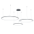 Czarna lampa wisząca SATURNO Milagro ML0846 to 3 ringi LED o średnicach 100, 80 i 60 cm. Moc 100 W, 4500 lm i neutralna barwa 4000 K. Regulacja wysokości 20–130 cm. Do przestronnego salonu, jadalni i nad duży stół.