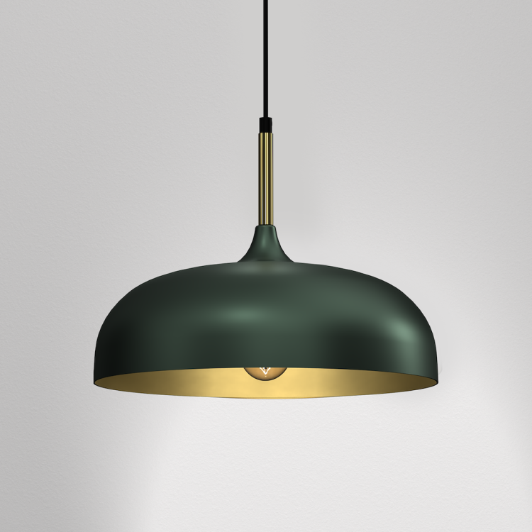 Lampa wisząca LINCOLN GREEN/GOLD Milagro MLP8032 z zielonym metalowym kloszem i złotym wnętrzem. Elegancka i nowoczesna, idealna nad stół, wyspę kuchenną czy do salonu. Regulowana wysokość 35–90 cm, średnica 35 cm. Źródło światła 1x E27, IP20