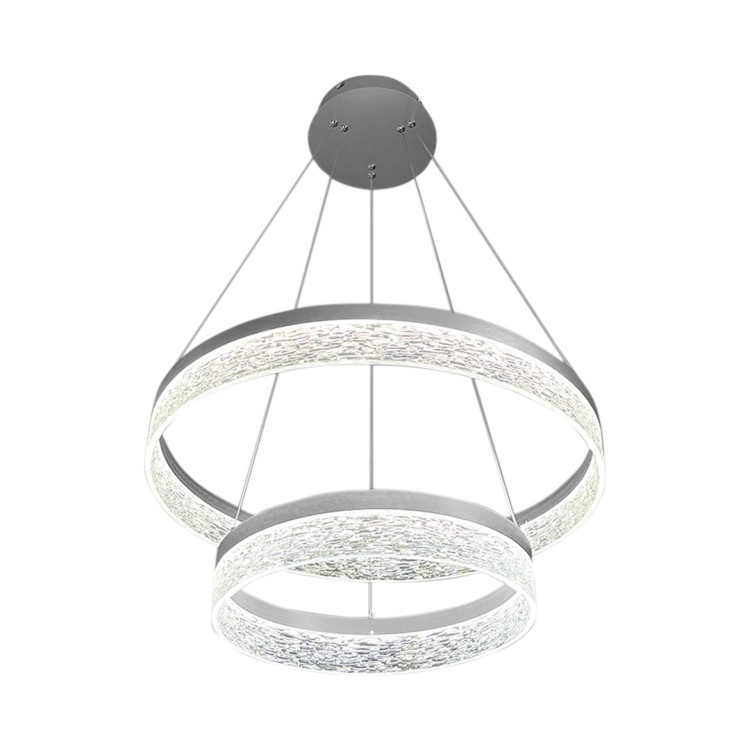 Lampa sufitowa GALA SILVER 54W LED Milagro ML2243 to nowoczesny model z dwoma pierścieniami o średnicy 60 cm. Moc 4320 lm i neutralna barwa 4000K zapewniają jasne, komfortowe światło. Eleganckie srebrne wykończenie nadaje wnętrzu stylu i luksusu.