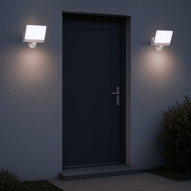 Naświetlacz LED 30W Milagro ML2112 w białym kolorze z czujnikiem ruchu PIR. Moc 2000 lm i neutralna barwa 4000K zapewniają jasne, równomierne światło. Obudowa ABS + PC, szczelność IP54. Idealny na elewację, podjazd, taras i do ogrodu