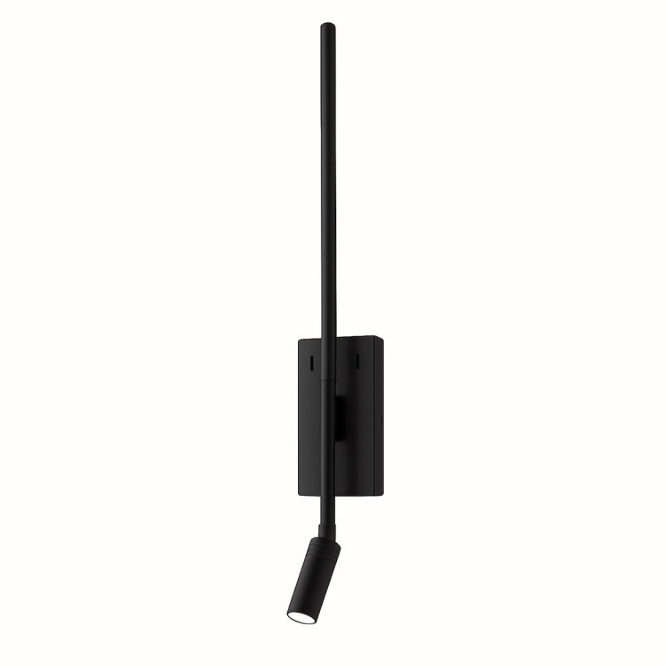 Kinkiet TORCH Milagro ML1566 w eleganckim czarnym macie inspirowany kształtem pochodni. Wyposażony w LED 6W + 3W, 720 lm, emituje neutralne światło 4000K. Smukła forma 55 cm idealna do sypialni, salonu i biura. Stylowe, nowoczesne.