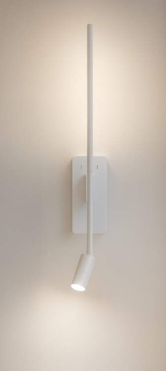 Kinkiet TORCH Milagro ML1567 w eleganckim białym macie inspirowany kształtem pochodni. Wyposażony w LED 6W + 3W, 720 lm, emituje neutralne światło 4000K. Smukła forma 55 cm idealna do sypialni, salonu i biura. Stylowe, nowoczesne.