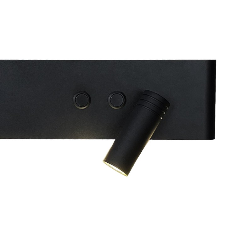 Kinkiet RESORT ML1568 Milagro to nowoczesne oświetlenie ścienne LED 10W+3W w czarnym macie. Neutralne światło 4000K zapewnia przyjemny nastrój, a dodatkowy reflektor idealnie sprawdzi się do czytania. Stylowy i funkcjonalny wybór do sypialni i salonu