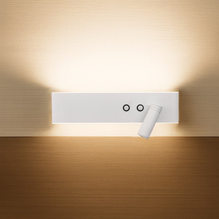 Kinkiet RESORT ML1569 Milagro to nowoczesne oświetlenie ścienne LED 10W+3W w białym macie. Neutralne światło 4000K zapewnia przyjemny nastrój, a dodatkowy reflektor idealnie sprawdzi się do czytania. Stylowy i funkcjonalny wybór do sypialni i salonu