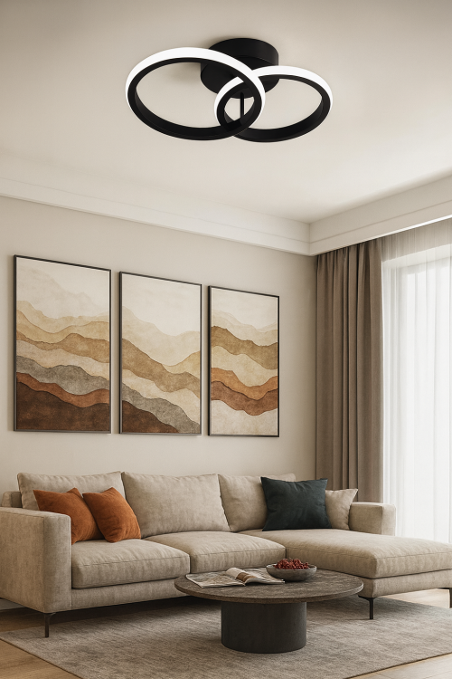 Nowoczesna lampa LED sufitowa 13W czarna, 280x180x90 mm. Źródło światła LED SMD 2835, barwa neutralna 4000K, wydajność 110 lm/W. Trwała konstrukcja z aluminium i stali, kąt świecenia 180°. Idealna do biur, korytarzy i pomieszczeń użytkowych.