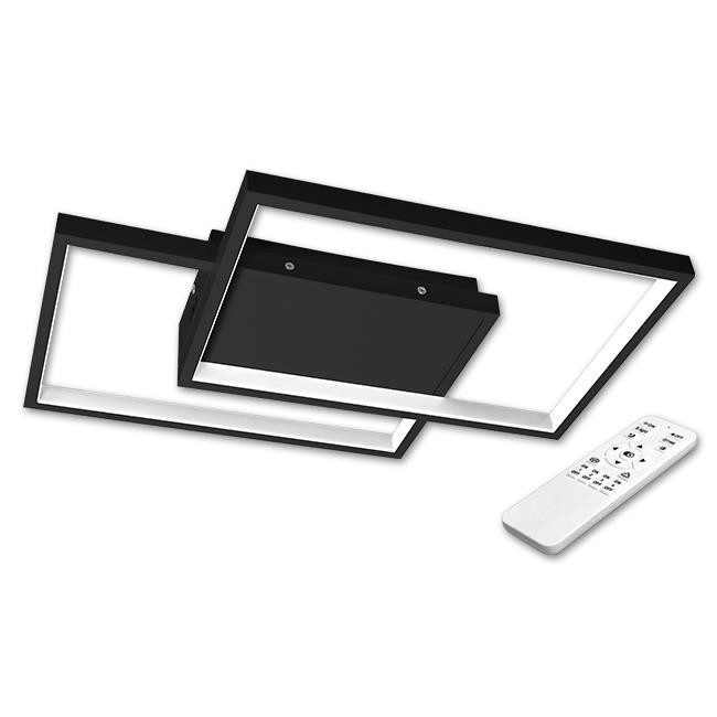 Plafon LED POLARIS 45W/22W czarny z pilotem RF. Regulowana barwa światła 3000K–6500K, ściemnianie 1–100%, jasność 4950 lm. Nowoczesny design, energooszczędne diody LED SMD 2835, idealny do salonu, sypialni i biura.