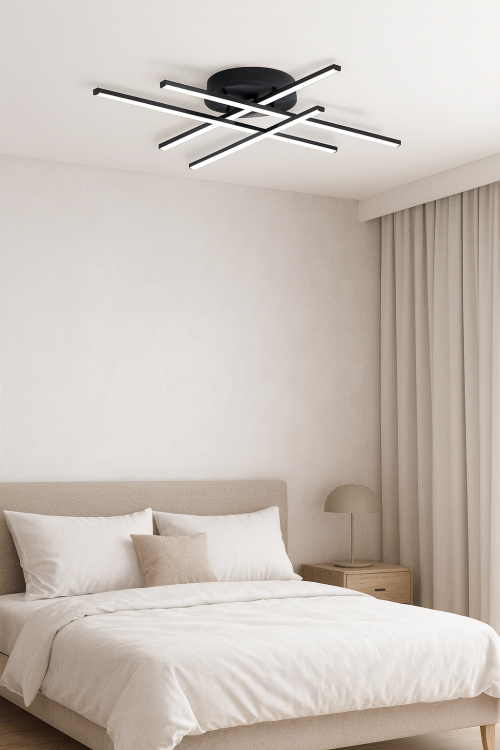 Nowoczesna lampa LED Grando 34W Ø700 mm w kolorze czarnym. Emituje neutralne światło 4000K o jasności 2040 lm. Idealna do salonu, jadalni czy biura. Wykonana z metalu i tworzywa, gwarantuje trwałość i stylowy wygląd.