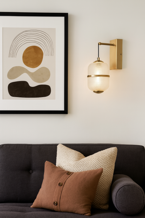 Stylowy kinkiet Italux ALANI LED 6W w złotym kolorze. Emituje ciepłe białe światło 3000K, jasność 588 lumenów. Wymiary 10×18×24 cm. Lampa ścienna idealna do nastrojowego oświetlenia salonu, sypialni, korytarza oraz aranżacji glamour.