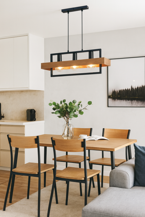 Nowoczesna lampa sufitowa ROBIN 3x60W Sigma 32217 w stylu loftowym. Czarna stal lakierowana i brązowa sklejka tworzą ponadczasowy duet. Trzy punkty świetlne E27 zapewniają funkcjonalność i dekoracyjny charakter, idealna do kuchni, salonu czy jadalni.