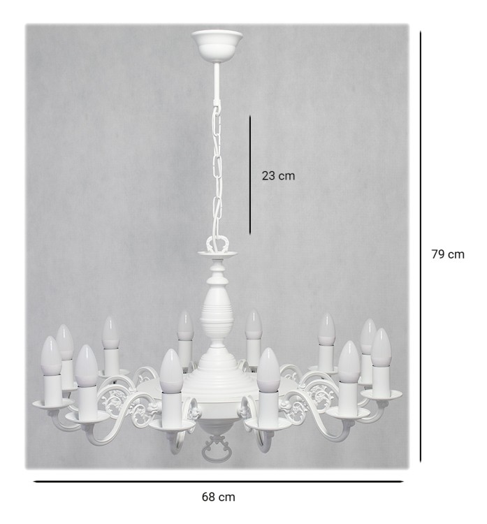 Lampa świecznikowa VENTUNO Lemir O3324 P1 W12 BIA – monumentalny żyrandol 3-piętrowy w czarnym macie. Średnica 68 cm, wysokość 79 cm, 12 żarówek E14. Produkt polski, wykonany z dbałością o detale, idealny do kościołów, pałaców i wnętrz historycznych.