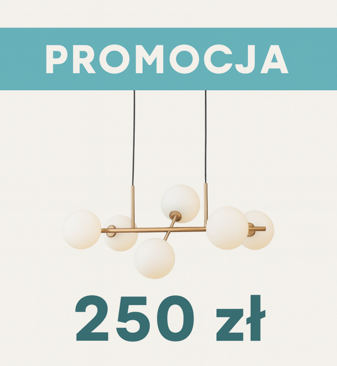 Lampa sufitowa MIRELLIO Italux 6xG9 w kolorze mosiądzu miodowego z białymi matowymi kloszami kulami. Idealna nad stół, wyspę czy do salonu i jadalni. Elegancka forma i regulowana wysokość do 150 cm