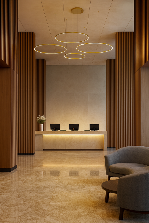 Złota lampa LED SATURNO ML0849 Milagro z czterema efektownymi pierścieniami 120W 5400 lm emituje neutralne światło 4000K. Regulowana wysokość 20–130 cm i zintegrowany, energooszczędny LED czynią ją doskonałym wyborem do dużych salonów, holi i biur.