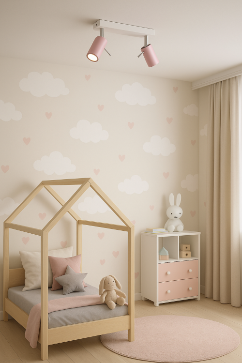 Biało-różowa lampa sufitowa Milagro PRESTON 2xGU10 mini z możliwością kierunkowego ustawienia światła