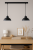 Stylowa lampa Lemir ASTRO O2982 W2 CZA + BIA, podwójny zwis z matowymi czarnymi kloszami i białym odbłyśnikiem, nowoczesny design