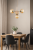 Stylowa lampa VOLDA PICOLO 4xE14 złota Alfa 63074 z bursztynowymi kulami. Designerskie oświetlenie nad stół lub wyspę kuchenną. Pasuje do LED.