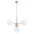 Lampa sufitowa VOLDA PICOLO 4x40W Alfa 63089 – złota armatura i białe kule. Eleganckie oświetlenie nad stół, do salonu i jadalni. Podział świecenia, LED.
