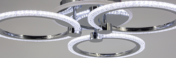 RING plafon LED chrom – lampa sufitowa 47W z kryształkami. Regulacja barwy i jasności, tryb nocny, sterowanie pilotem i telefonem. Nowoczesne oświetlenie do wnętrz.