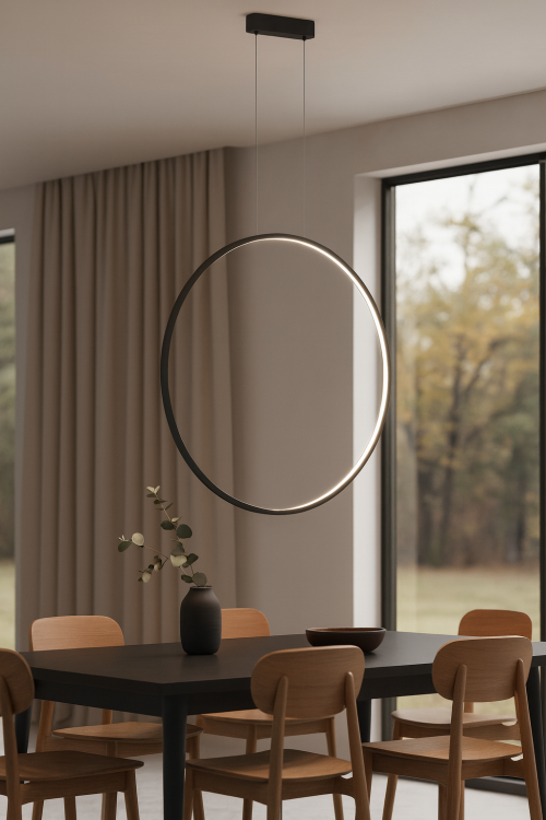 Elegancka lampa SATURNO LED 46W czarna Milagro ML8856 to designerski plafon o neutralnej barwie światła 4000K, jasności 2500 lm i klasie IP44. Idealna do salonu lub jadalni.