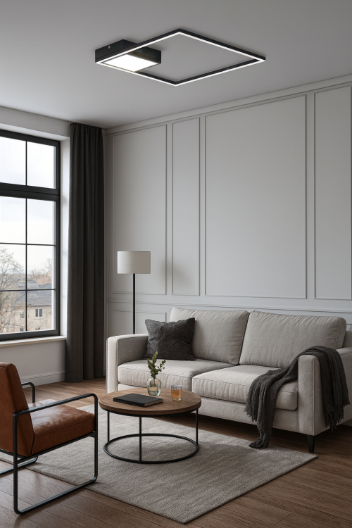 Nowoczesny plafon SIRIUS 5286 Rabalux w kolorze czarnym to eleganckie i funkcjonalne oświetlenie LED 30W 4000K. Idealny do salonu, kuchni i biura. Minimalistyczna forma i energooszczędne światło 1900 lm