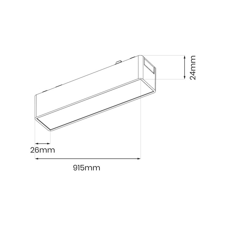 Designerska oprawa LED Slim Magnetic Track 91 cm z regulacją barwy światła CCT. Idealna do salonu, biura i showroomu. Moc 30W, strumień 3220 lm