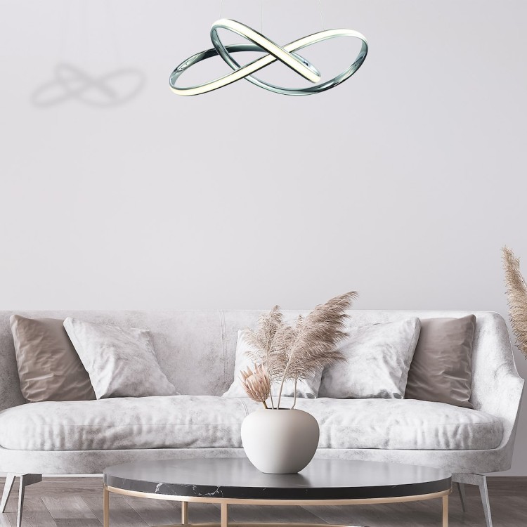 Lampa wisząca CAPPIO ML3806 36W LED to połączenie stylu i funkcjonalności. Elegancka forma w kolorze białym i chrom doskonale podkreśla charakter wnętrz glamour, loft i modern.