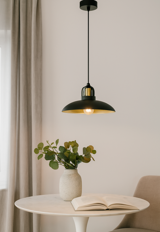 Stylowa lampa wisząca FELIX 1xE27 Milagro w kolorze czarnym i złotym to idealny wybór nad stół lub wyspę kuchenną. Połączenie klasyki i nowoczesności.