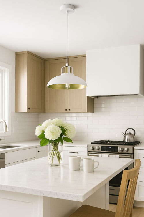 Lampa wisząca FELIX WHITE/GOLD 1xE27 MLP7704 Milagro łączy elegancję i funkcjonalność. Biała oprawa ze złotym wnętrzem klosza nadaje wnętrzu ciepły, stylowy charakter. Idealna do salonu, kuchni i jadalni.