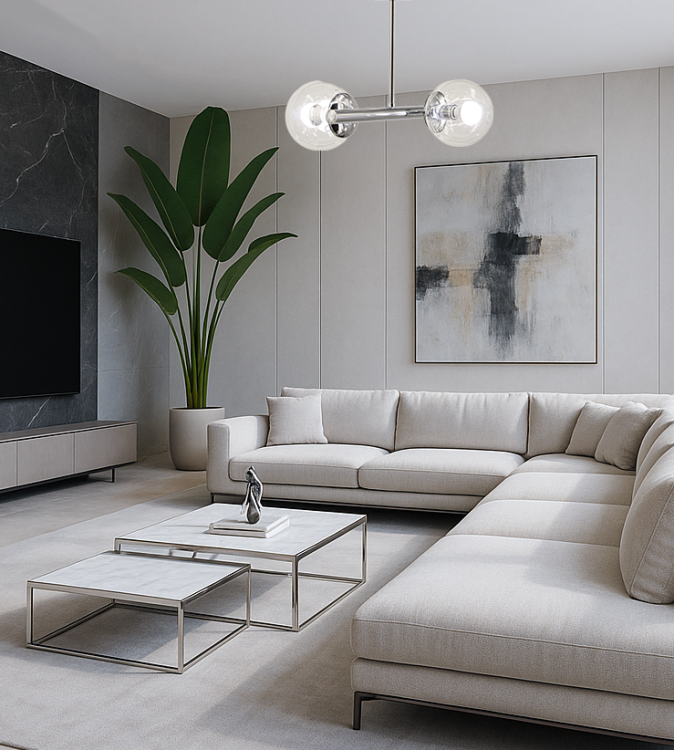 Lampa sufitowa OTIS 2xE27 chrom 3010/2 8C to eleganckie oświetlenie z przezroczystymi kloszami w formie kul. Idealna do salonu, jadalni lub sypialni – dodaje wnętrzu blasku i nowoczesnego stylu.