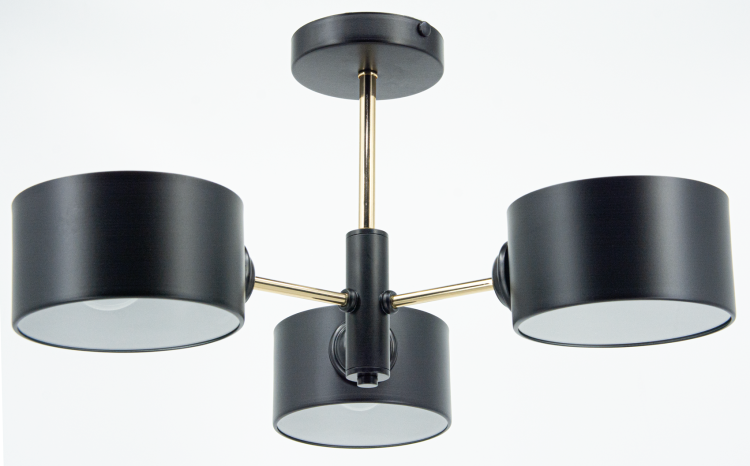 Stylowa lampa sufitowa VITO 3xE27 w czarno-złotej kolorystyce to doskonały wybór do nowoczesnych aranżacji. Trzy źródła światła dają jasne i równomierne oświetlenie, a solidne wykonanie gwarantuje wieloletnią trwałość