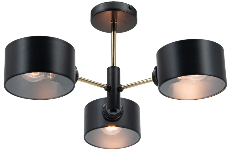 Lampa sufitowa VITO 3xE27 czarna–złota to eleganczne oświetlenie do salonu, kuchni i jadalni. Połączenie czerni i złota dodaje wnętrzu nowoczesnego stylu, a trzy punkty światła zapewniają mocne i równomierne oświetlenie.