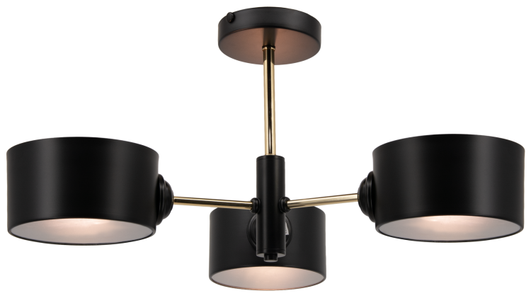 Lampa VITO 3xE27 czarna–złota to stylowa propozycja dla miłośników nowoczesnych wnętrz. Połączenie matowej czerni i złota sprawia, że lampa wygląda niezwykle elegancko, a trzy punkty światła doskonale oświetlają całe pomieszczenie.