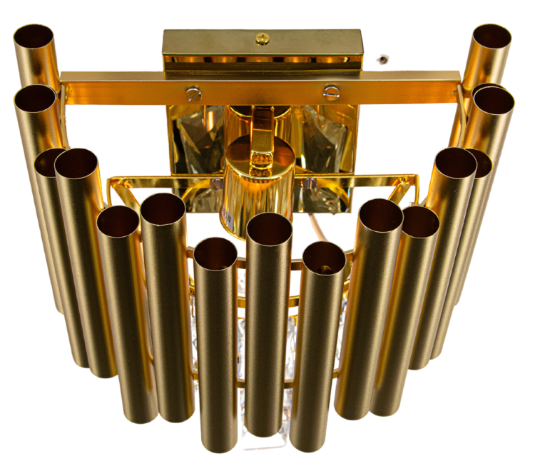Ekskluzywny kinkiet BARI 1xE27 to złota lampa ścienna z kryształami, idealna do luksusowych aranżacji. Transparentne kryształy nadają wnętrzu blask i elegancję.