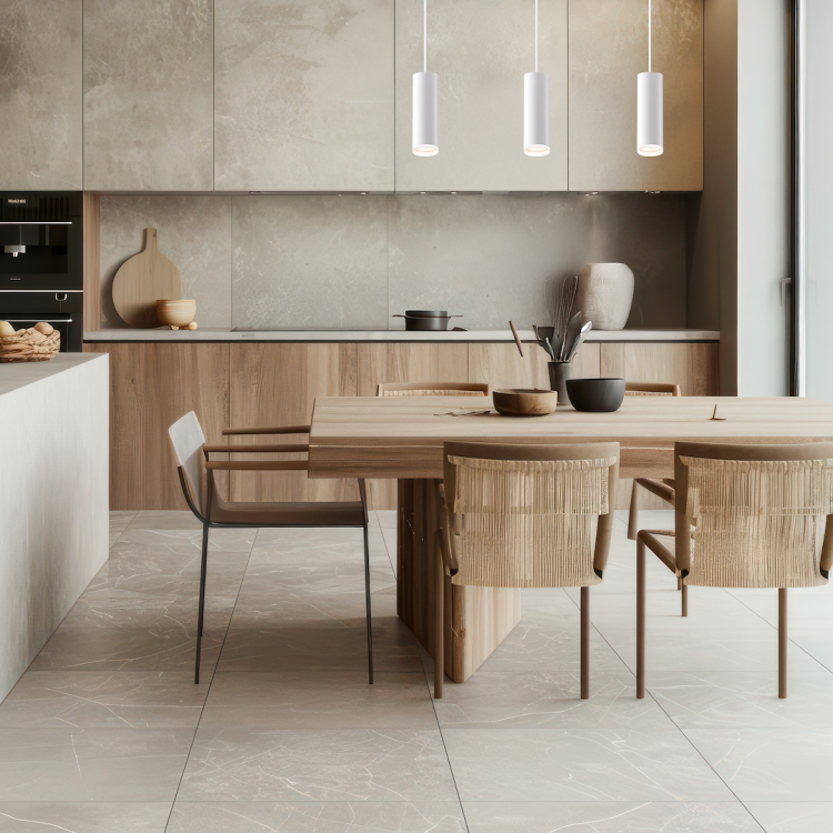 Zestaw 3 tub wiszących w kolorze białym na szynoprzewodzie 1 fazowym