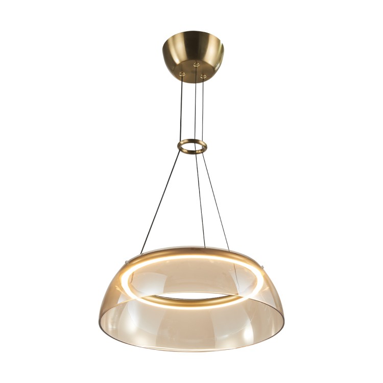 TORPE PND-24030-1-GD to designerska lampa wisząca z ciepłą barwą 3000K i mocnym modułem LED 19W. Złote wykończenie i bursztynowy klosz dodają wnętrzu elegancji. Regulowana wysokość i ściemnianie 3-stopniowe gwarantują maksymalną funkcjonalność.