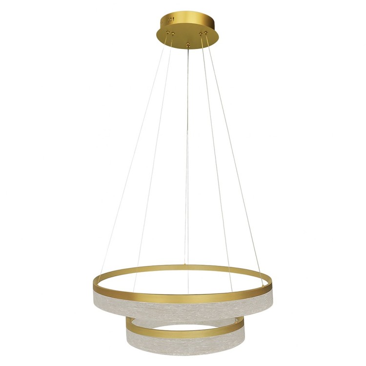 GALA GOLD ML2241 to lampa o dwóch pierścieniach LED, która świetnie sprawdzi się w salonie lub jadalni. Neutralna barwa 4000K i moc 54W zapewniają intensywne światło, a złote wykończenie wprowadza do wnętrza luksus.