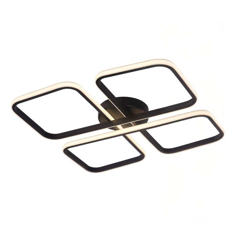 Czarny plafon LED 48,5 × 48,5 cm to połączenie elegancji i funkcjonalności. 40W, 1507 lm i barwa 4000K zapewniają komfortowe światło. Idealny do salonu, jadalni, biura i wnętrz w stylu loft, modern i premium.