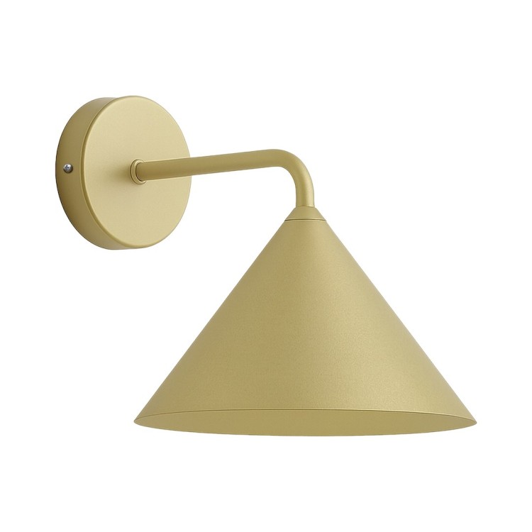 Lampa ścienna CAPITAL 1xGX53 w złotym matowym wykończeniu świetnie prezentuje się w sypialni lub salonie. Stożkowy klosz zapewnia miękkie, przyjemne światło, idealne do nowoczesnych aranżacji