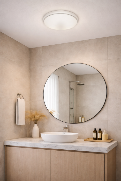 Plafon PEPE 19W LED IP44 to nowoczesne oświetlenie sufitowe do łazienki i kuchni. Neutralna barwa 4000K i jasność 1985 lm zapewniają równomierne, komfortowe światło przy niskim zużyciu energii.