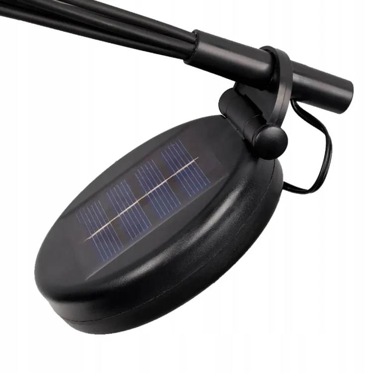 Solarna lampa ogrodowa z giętkimi ramionami świeci ciepłym światłem 3000K, tworząc wyjątkowy klimat. Automatyczny czujnik zmierzchu i praca do 8 godzin czynią ją funkcjonalnym i efektownym oświetleniem ogrodu.
