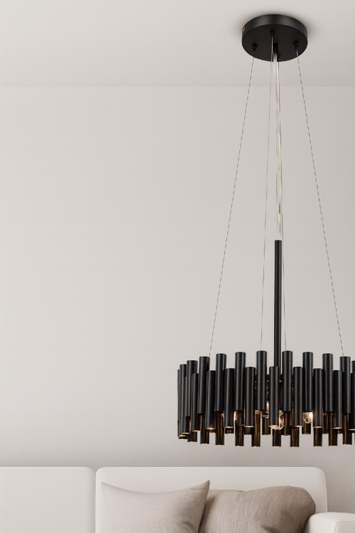 Lampa sufitowa NARNI 4xE27 w kolorze czarnym to połączenie elegancji i nowoczesnego stylu. Wykonana z metalu, doskonale oświetli salon, jadalnię lub sypialnię. Idealny wybór dla miłośników stylowego designu.